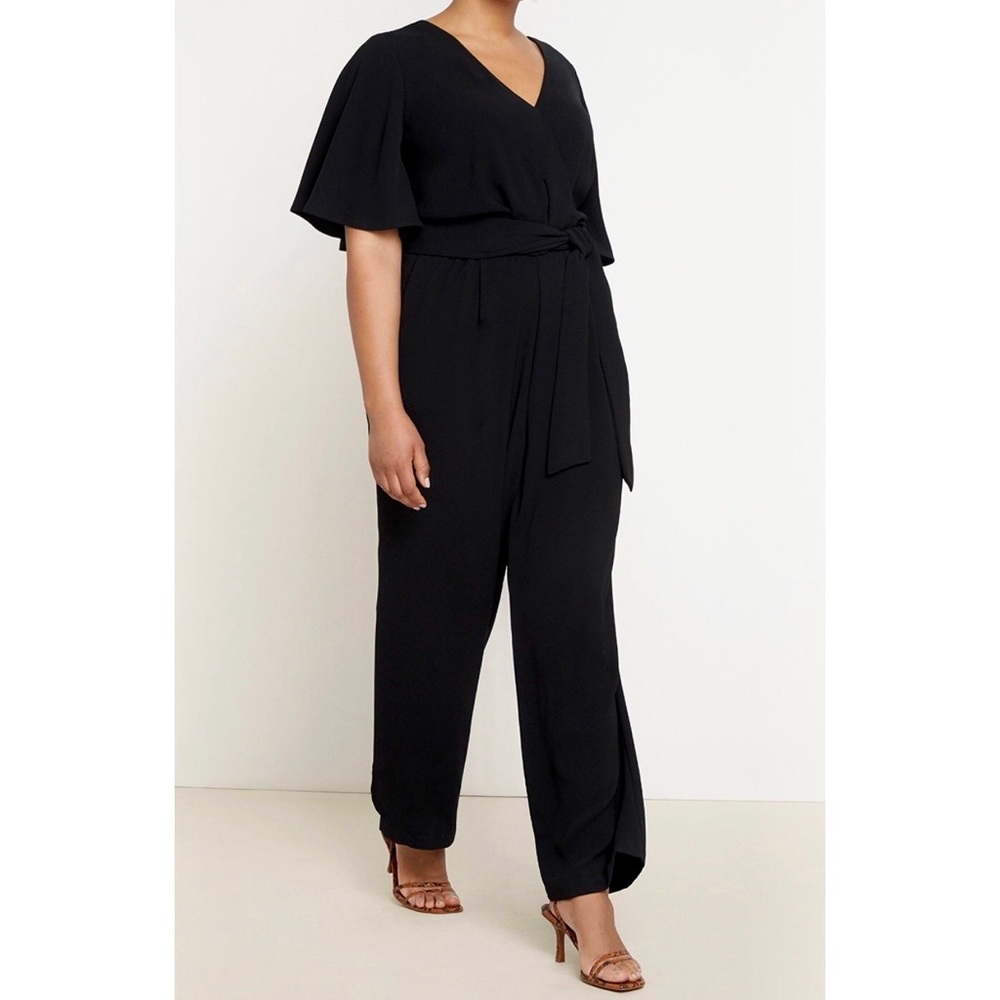 Eloquii • 16 • Black Flutter Sleeve Jumpsuit